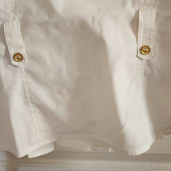 XOXO Y2K White Satin Trim Vintage Style Sleeveless Button Top Women's Size M - Picture 11 of 16